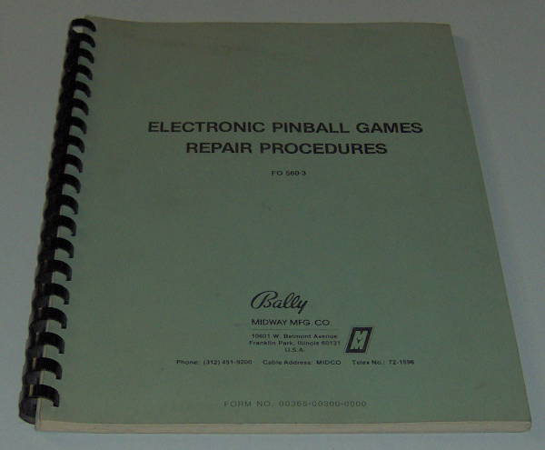 (image for) Bally/Midway Electronic Pinball Games Repair Procedures